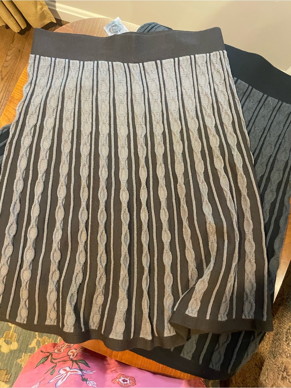 Two NWT Mossimo Supply Co. Black/Brown Skater Skirts Cable Knit